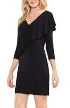 Women's Vince Camuto Asymmetrical Ruffle Drape Front Dress, Size - Black