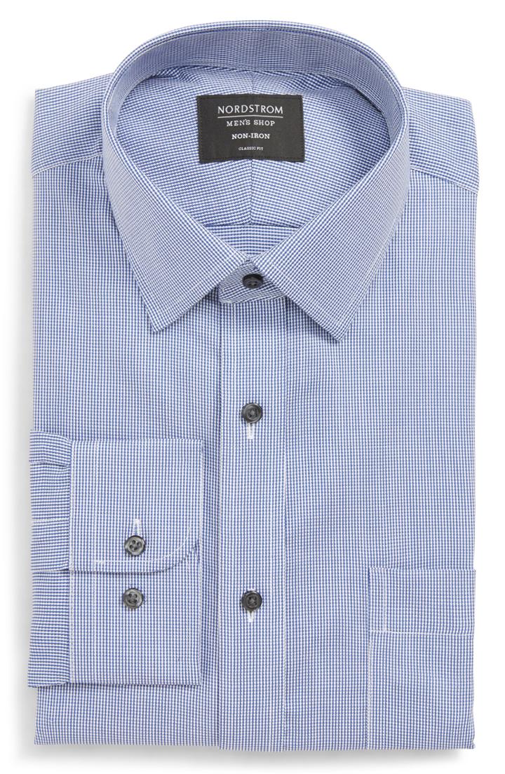 Men's Nordstrom Men's Shop Classic Fit Non-iron Stripe Dress Shirt .5 - 32/33 - Blue