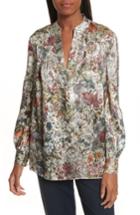 Women's Tory Burch Heidi Metallic Floral Blouse - Pink