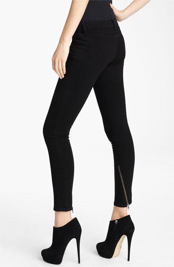 J Brand + Christopher Kane Overdyed Skinny Stretch Jeans Womens Shadow/ Black Size 24