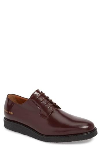 Men's Common Projects Plain Toe Derby Us / 39eu - Burgundy