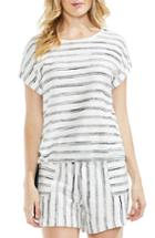 Women's Vince Camuto Nubby Stripe Top, Size - Black