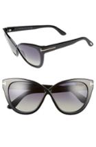 Women's Tom Ford Arabella 59mm Cat Eye Sunglasses - Black/ Polar Gradient Smoke