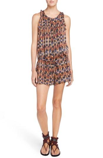 Women's Isabel Marant Etoile Niloh Print Cotton Romper Us / 42 Fr - Purple