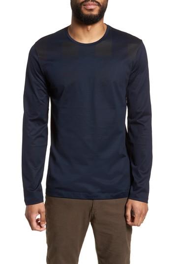 Men's Boss Tenison Slim Fit Ombre Check Long Sleeve T-shirt