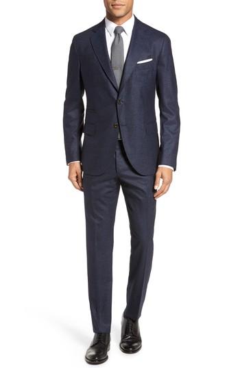 Men's Eleventy Trim Fit Solid Wool Suit