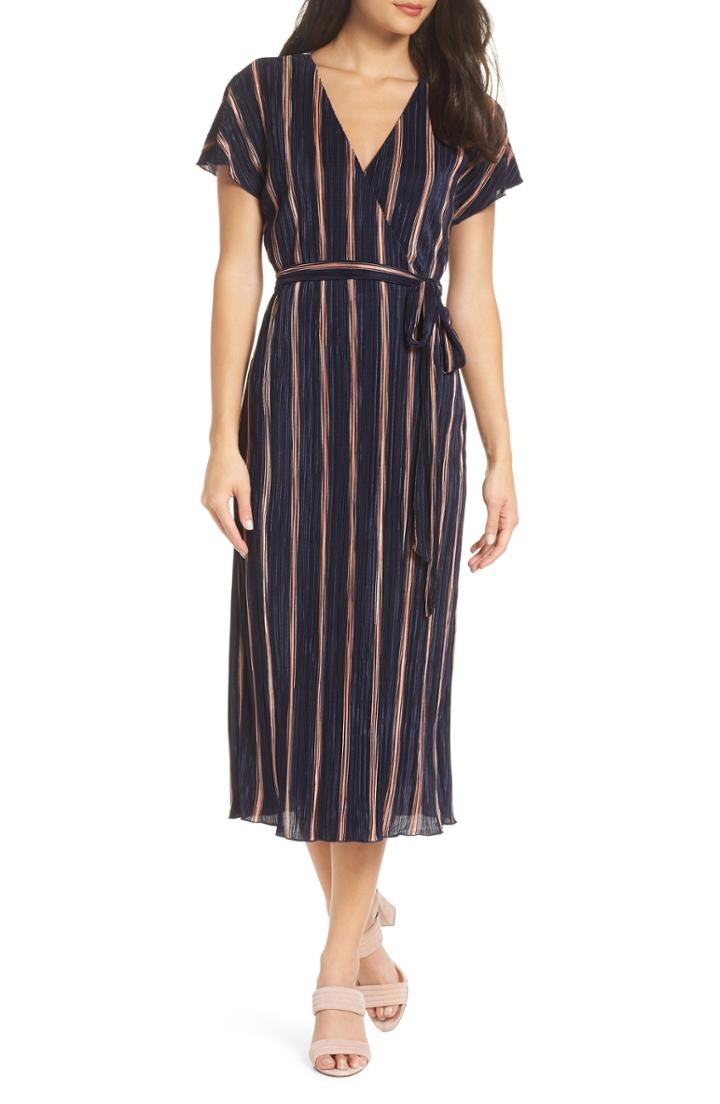 Women's Charles Henry Wrap Midi Dress - Blue