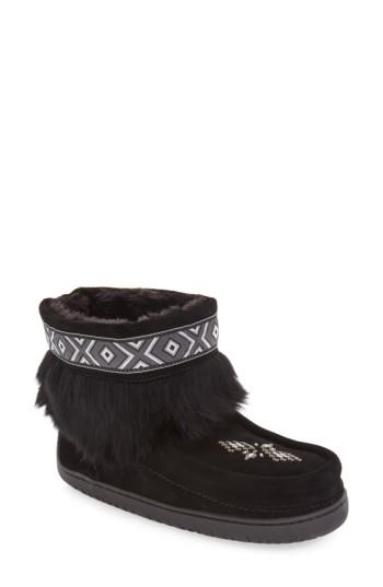 Women's Manitobah Mukluks 'keewatin' Genuine Shearling And Rabbit Fur Boot M - Black