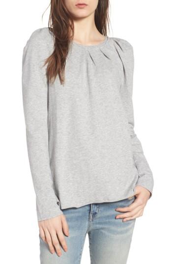 Women's Treasure & Bond Pleated Knit Top, Size - Grey