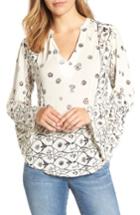 Women's Lucky Brand Mix Geo Print Peasant Blouse