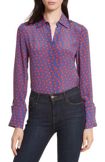 Women's Alice + Olivia Willa French Cuff Silk Blouse - Red