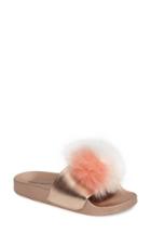 Women's Steve Madden Spiral Faux Fur Slide Sandal M - Pink