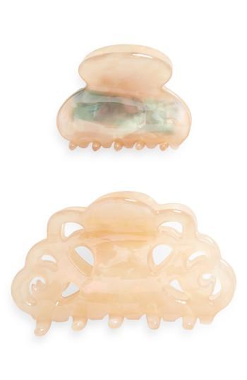 Tasha Set Of 2 Acrylic Jaw Clips, Size - Orange