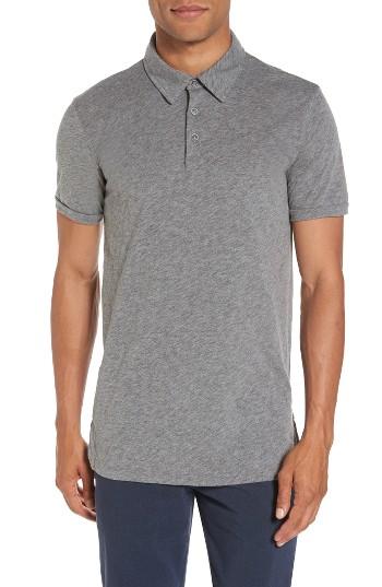 Men's Velvet By Graham & Spencer 'randall' Slub Knit Polo, Size - Grey