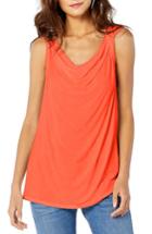 Women's Michael Stars Draped Jersey Tank, Size - Coral