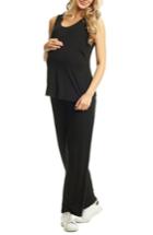 Women's Everly Grey Jacqueline Maternity/nursing Tank & Pants - Black