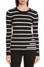 Women's T By Alexander Wang Rib Knit Intarsia Stripe Sweater