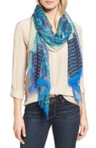 Women's Halogen Mini Geo Scarf, Size - Blue/green