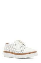 Women's Nine West Verwin Perforated Cap Toe Derby M - White