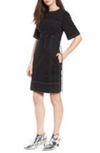 Women's Topshop Boutique Lace-up Denim Dress Us (fits Like 2-4) - Black