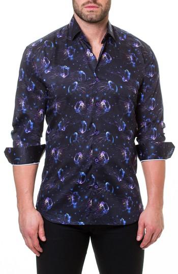 Men's Maceoo Luxor Jellyfish Slim Fit Sport Shirt (m) - Black