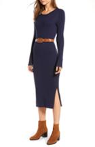 Women's Treasure & Bond Ribbed Sweater Dress, Size - Blue