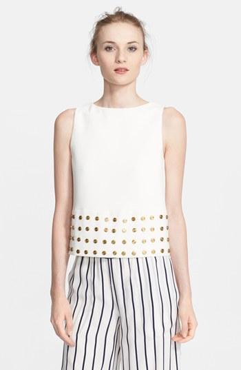 Rachel Zoe 'morgan' Studded Crop Top Soft White