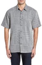 Men's Kahala Kapa Cloth Regular Fit Print Camp Shirt - Grey