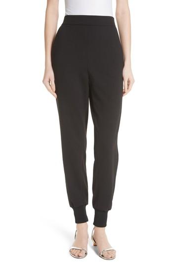 Women's Tibi Structured Crepe Jogger Pants - Black