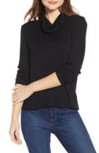 Women's Treasure & Bond Ribbed Cowl Neck Sweater, Size - Black