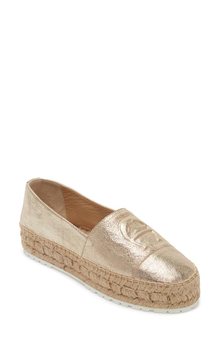 Women's Etienne Aigner Wade Platform Espadrille M - Metallic