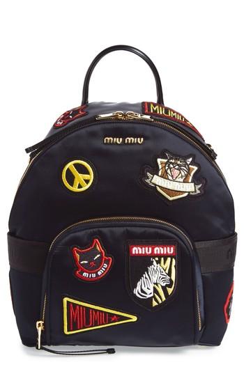 Miu Miu Patch Backpack - Blue