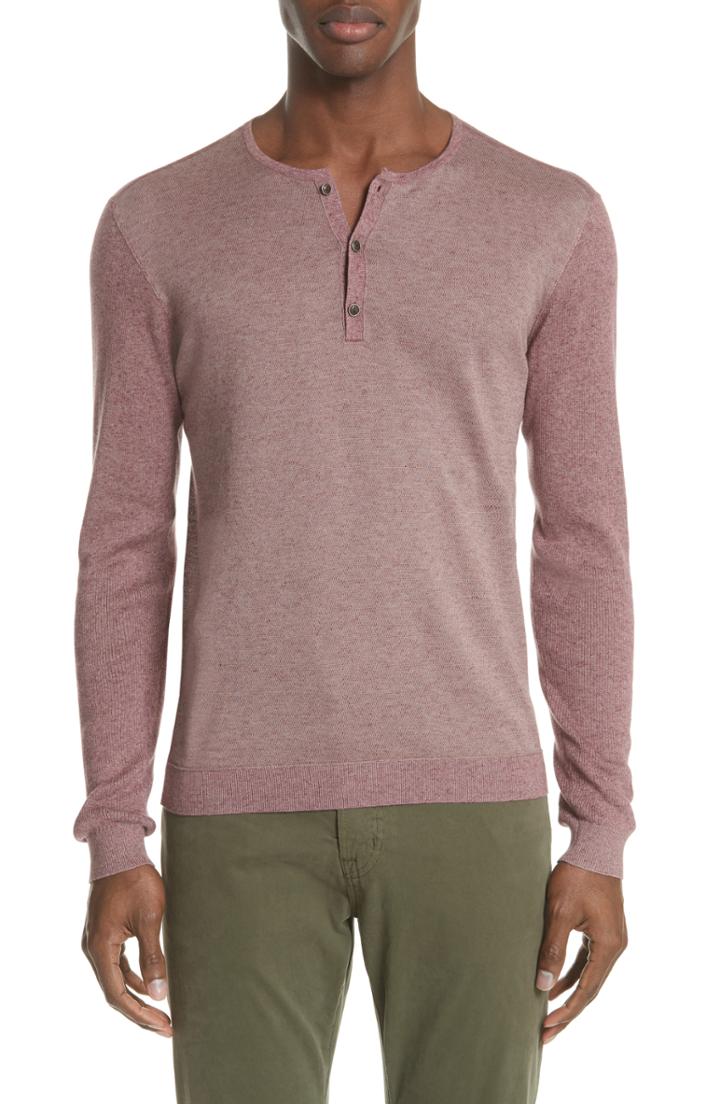 Men's John Varvatos Collection Triblend Henley - Red