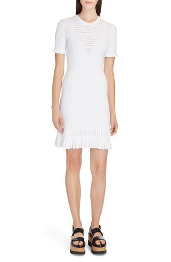 Women's Kenzo Knit Ruffle Hem Dress - White