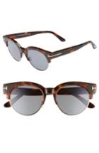 Women's Tom Ford Henri 52mm Semi-rimless Sunglasses - Havana/ Rose Gold/ Blue