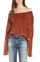 Women's Kendall + Kylie Off The Shoulder Velour Top - Brown