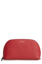 Smythson Small Calfskin Leather Cosmetics Case, Size - Red