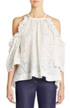 Women's Msgm Eyelet Cold Shoulder Top