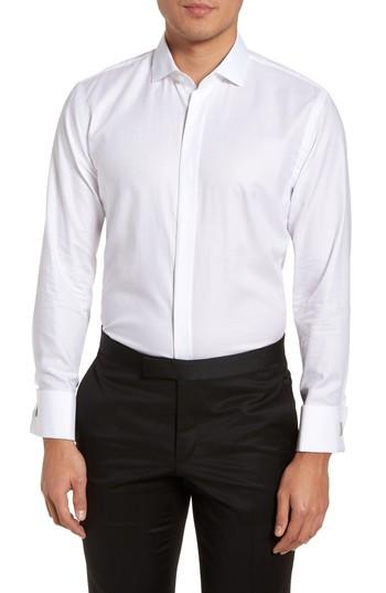 Men's Nordstrom Men's Shop Trim Fit Tuxedo Shirt .5 32/33 - White