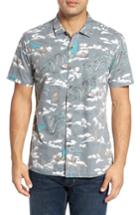 Men's Kahala Malihini Trim Fit Print Sport Shirt - Grey