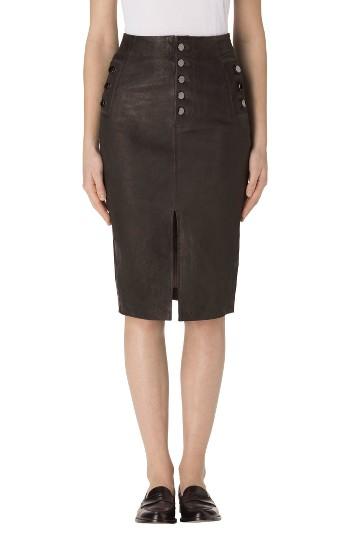 Women's J Brand Natasha High Waist Leather Skirt - Grey