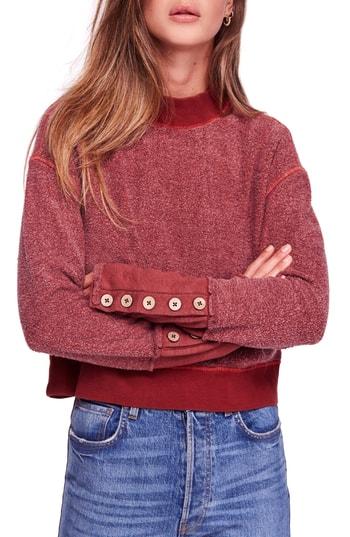 Women's Free People Look Ahead Crop Sweatshirt - Red