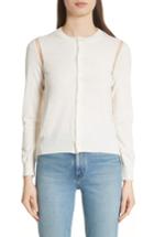 Women's Comme Des Garcons Sheer Panel Button Cardigan - Ivory