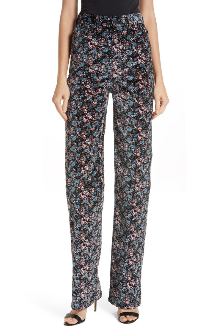Women's La Vie Rebecca Taylor Lisette Velveteen Pants - Black