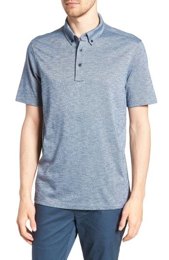 Men's Nordstrom Men's Shop Fit Polo, Size Large - Blue