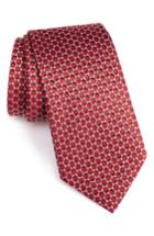 Men's Armani Collezioni Oval Silk Jacquard Tie, Size - Red