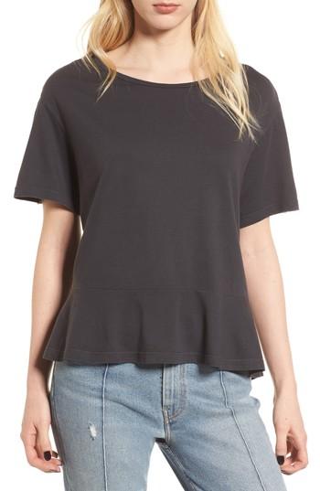 Women's Bp. Cotton & Modal Peplum Tee, Size - Black