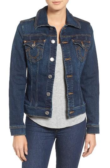Women's True Religion Brand Jeans Dusty Western Trucker Denim Jacket