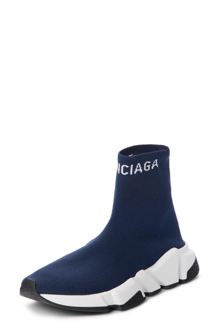 Women's Balenciaga Hi Speed Logo Sock Sneaker Us / 35eu - Blue
