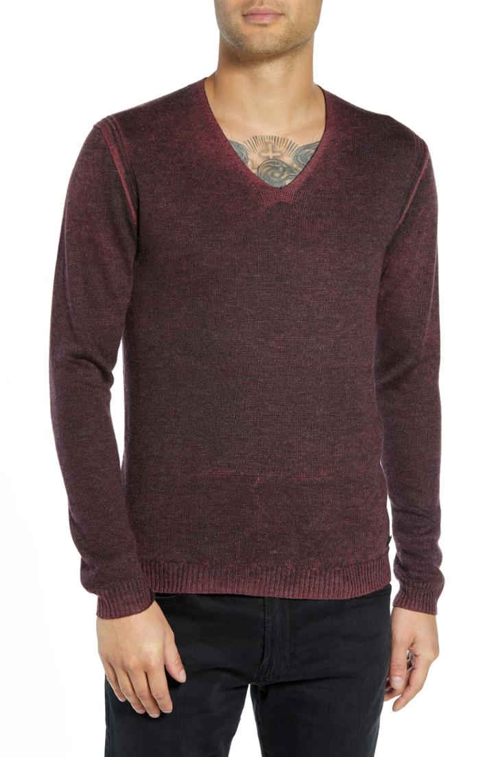 Men's John Varvatos Star Usa V-neck Sweater, Size - Red
